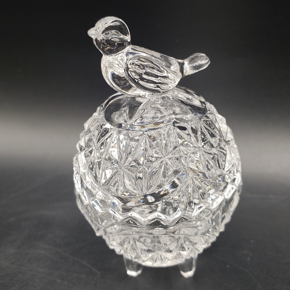 Crystal Bird Trinket  Dish by Hofbauer byrdes Ring box.